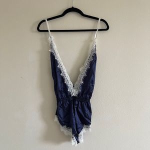 Unbranded lingerie Bodysuit blue white intimate size 2X